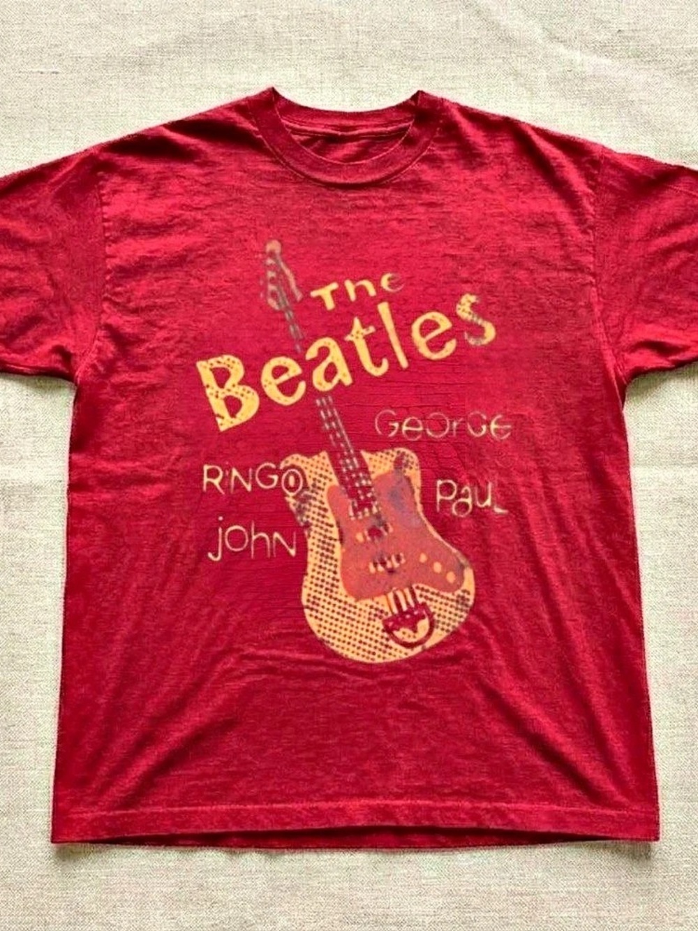 The Beatles John, Paul, George & Ringo Red T-Shirt